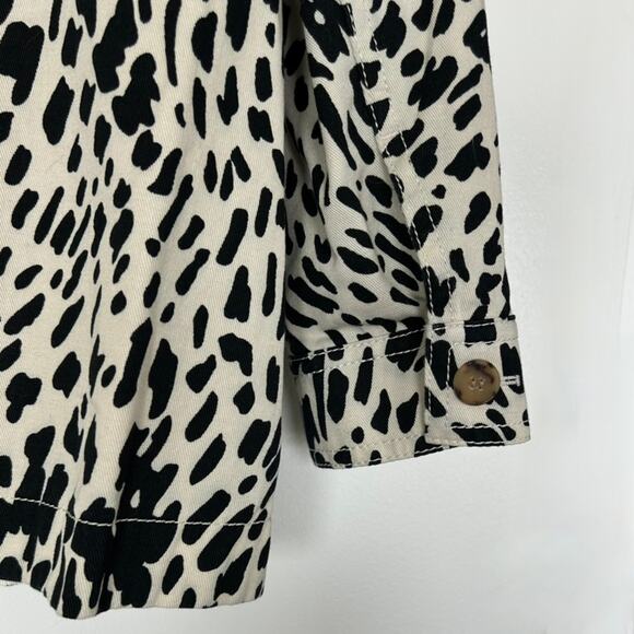 Lafayette 148 Coleman Cheetah Print Twill Blazer Jacket Black White Sz XL Cotton - Picture 13 of 15